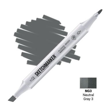 Маркер спиртовий двосторонній Sketchmarker Neutral Gray 3 Сірий нейтральний 3 SM-NG03