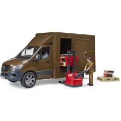 Набор игрушечный автомобиль Mercedes Benz Sprinter курьер UPS с фигуркой и аксессуарами Bruder 02678