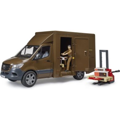 Набор игрушечный автомобиль Mercedes Benz Sprinter курьер UPS с фигуркой и аксессуарами Bruder 02678
