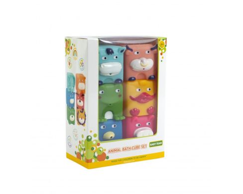 Набор игрушек для ванны Кубики-зверьки 6 шт Baby Team 9050
