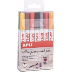 Набор цветных перманентных маркеров 14 штук APLI Kids 17695