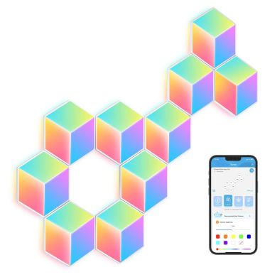 Набір настінних світильників Govee H6066 Glide Hexa Pro LED Light Panels, 10шт, RGBIC, WI-FI/Bluetoo H6066302