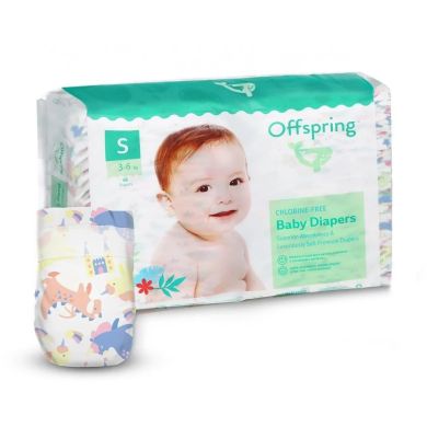 Підгузки Offspring FairyTale, розмір S, 3-6 кг, 48 шт DP-OI-FAT-S48P-FRT, S
