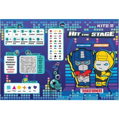 Підкладка настільна, 42,5x29 см, PP Трансформери KITE TF22-207
