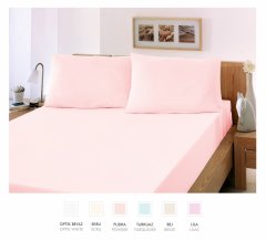 Простынь и наволочка Cotton box 100×200+25 Кремовый Single Fitted bed sheet ecru 1020001