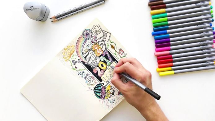 Ручка капиллярная Faber-Castell Grip Finepen 0,4 мм Голубой 22262