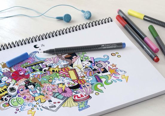 Ручка капиллярная Faber-Castell Grip Finepen 0,4 мм Голубой 22262