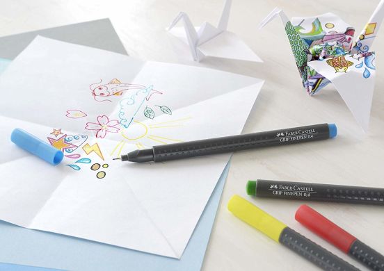 Ручка капиллярная Faber-Castell Grip Finepen 0,4 мм Голубой 22262