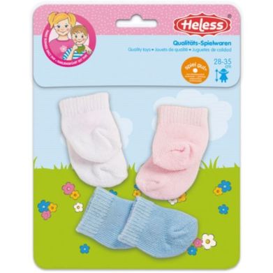 Шкарпетки для ляльки, 3 пари, на іграшку висотою 28-35 см Heless 773