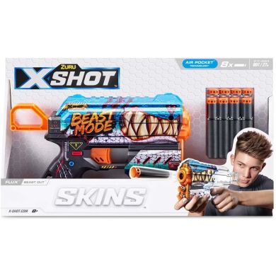 Швидкострільний бластер Skins Flux Beast Out (8 патронів), 36516L X-Shot 36516L