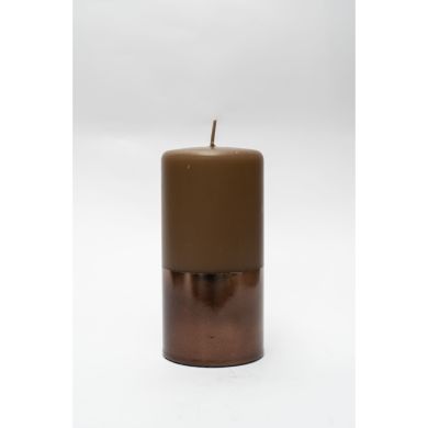 Свічка циліндрична 150x70 темно-сірий/каштановий металік Candele Firenze PL150070B90C 8026159040133