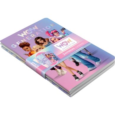 А5 пак 3 блотники з м'ягкою обкладинкою 80 листів gsm Wow Generation WOW00002