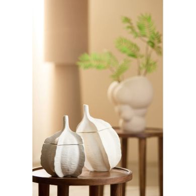 Декоративная ваза с крышкой &Oslash;21&times;27 см, SABARA, глянцевая, кремовая Light&Living 7491143