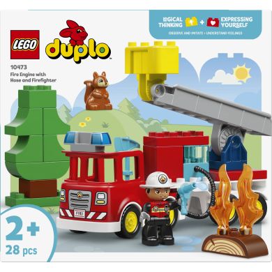 Конструктор LEGO DUPLO Town Пожежна машина зі шлангом і пожежником 10473