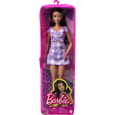 Кукла Barbie Барби Модница в нежном платье с фигурным вырезом HJR98