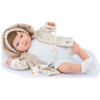 Лялька Marina & Pau REBORN ALINA в костюмі із квіточками, 45 см 3001
