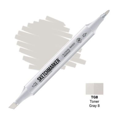 Маркер спиртовой двухсторонний Sketchmarker Toner Gray 8 Тонированный серый 8 SM-TG08