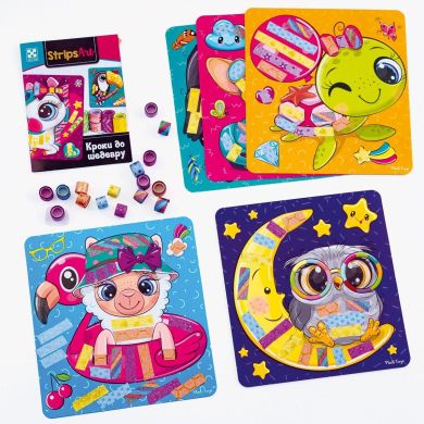 Набір для творчості Vladi Toys Стріпс арт Щасливі мордочки VT4433-13