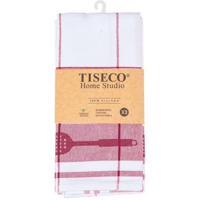 Набір кухоних рушників PHARAO, 50x70см, (3шт), червоний Tiseco 9583RED-SET3