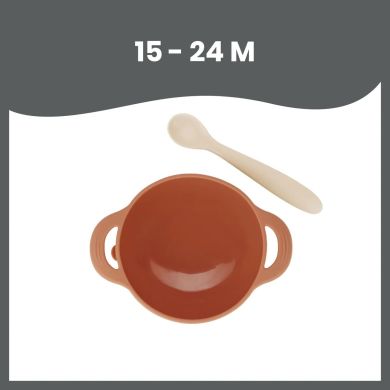Набор тарелка на присоске и ложка TAST'ISY, терракотовый (15 24 мес) Babymoov A005404, Оранжевый