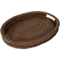 Овальний плетений піднос BOTANIO 45&times;35&times;5 см, коричневий La Porcellana Bianca U10225134A87