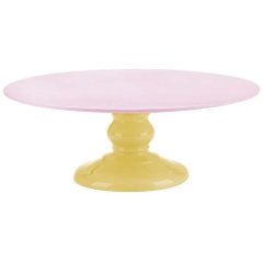 Підставка для торта рожева на жовтій ніжці , Ø26см, MISS ETOIL 4974818