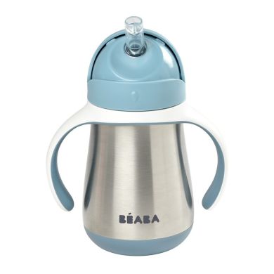 Поїльник з трубочкою з нержавіючої сталі Beaba Windy Blue 250 мл блакитний 913481, Блакитний