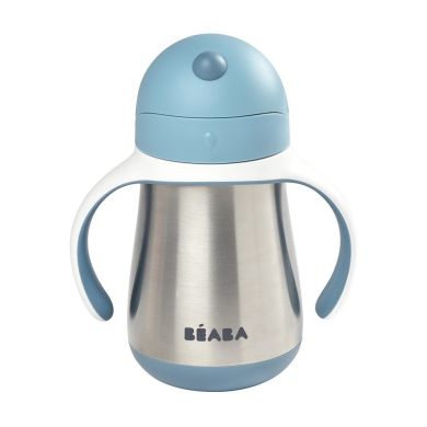 Поїльник з трубочкою з нержавіючої сталі Beaba Windy Blue 250 мл блакитний 913481, Блакитний