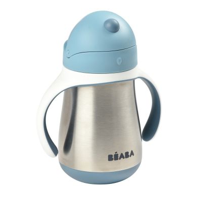 Поїльник з трубочкою з нержавіючої сталі Beaba Windy Blue 250 мл блакитний 913481, Блакитний