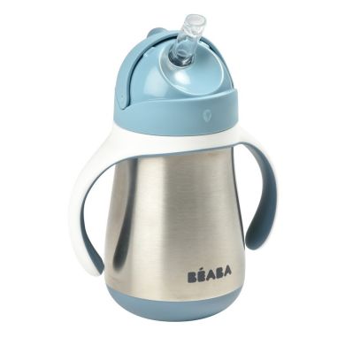 Поїльник з трубочкою з нержавіючої сталі Beaba Windy Blue 250 мл блакитний 913481, Блакитний