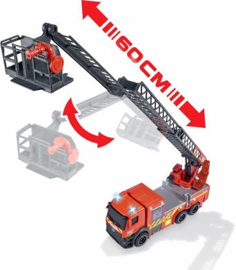 Пожежна машина Dickie Toys &laquo;Мерседес&raquo; з телескопічною драбиною, зі звуком і світловими ефектами 23 см 3714011