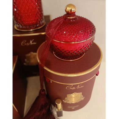 Свічка Art Deco кругла коробка бордо Пильна Троянда 300g Cote noire GML30007