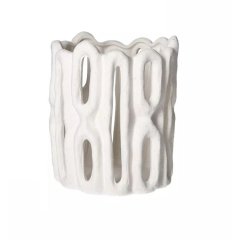 Свічник-ліхтар, кераміка 19&times;22 см, білий TERRA POMAX 41077-WHI-15