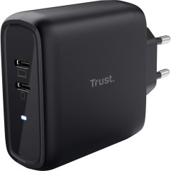 Зарядний пристрій мережевий Trust Maxo 65Вт, 2xUSB-C PD, чорний 25380_TRUST