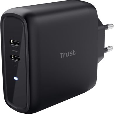 Зарядний пристрій мережевий Trust Maxo 65Вт, 2xUSB-C PD, чорний 25380_TRUST