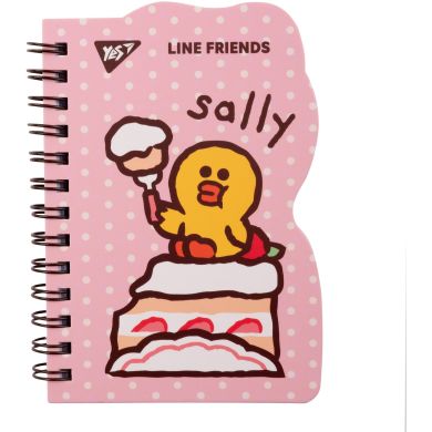 Блокнот YES В7/60 подвійна спіраль Line Friends Sally, клітинка 151806