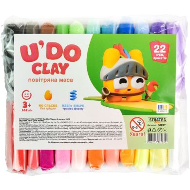 Набір для творчості U'DO Clay 22 шт. брикет 6г STRATEG 30872