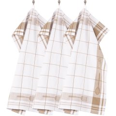 Набір кухоних рушників UTENSILS, 50x70см, (3шт), беж Tiseco 9583SAND-SET3