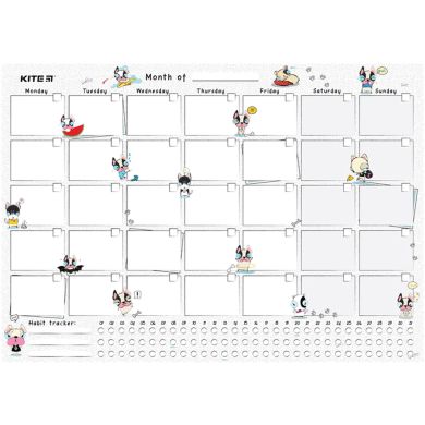 Планер настенный на месяц А3 Funny dogs Kite K22-470-3