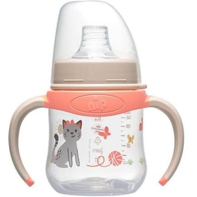 Поїльник Nip Trainer cup з широкою горловиною 150 мл+м'який носик(СистемаActiflex),(силікон) NIP 35058, Рожевий