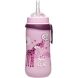 Поїльник з трубочкою Nip Straw Cup Жирафи, 330 мл, бузковий від 12 місяців 35068, Рожевий