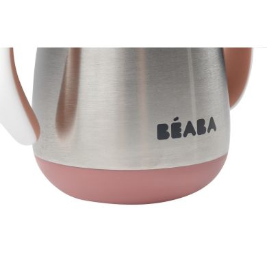 Поильник с трубочкой с нержавеющей стали Beaba Windy Blue 250 мл розовый 913482, Розовый