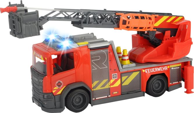 Пожежна машина Dickie Toys &laquo;Сканія&raquo; з телескопічною драбиною, зі звуком і світловими ефектами 35 см 3716017