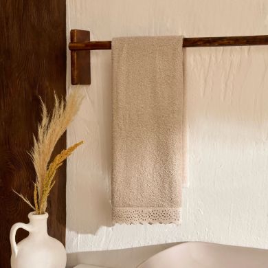 Рушник для обличчя Karaca Home Artisan Soil, 50x90 см, бежевий 1000252112001, 50 x 90