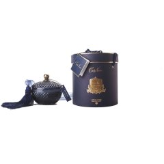 Свеча Art Deco круглая коробка темно-синяя Eau de Vie 300g Cote noire GML30006
