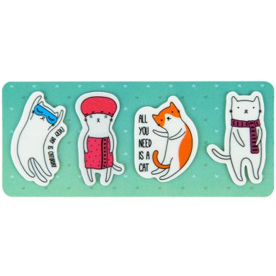 Закладки пластикові 4x20 шт, 35х50 мм, Cats KITE K22-479-6