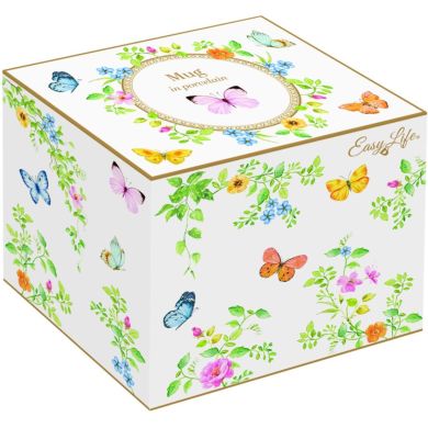 Чашка 350 мл из фарфора в коробке DANCING BUTTERFLIES POZZI MILANO 3123DANB