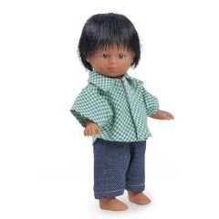 Кукла Дети Мира: Мальчик с одеждой BR 18 см The Doll Factory Kids of a world 01.61006