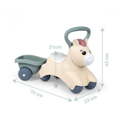 Дитяча каталка Smoby Little Поні з причепом, 54х27х40 см, 12 міс.+ 140502