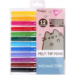 Фломастери Yes 12 кольорів Jumbo Pusheen 650589